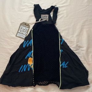 LF vintage handmade open netted top